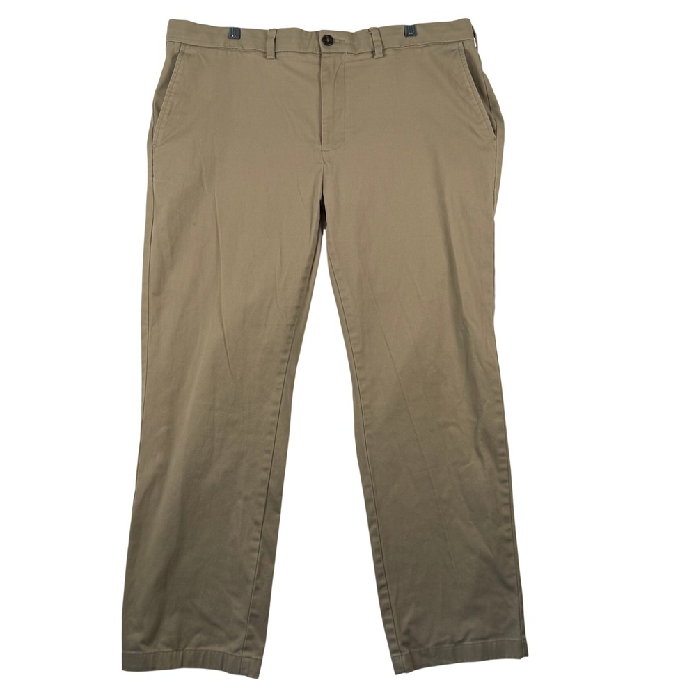 George Mens 38x30 28" inseam Chino Pants Khaki Straight Leg Stretch Preppy‎ Work